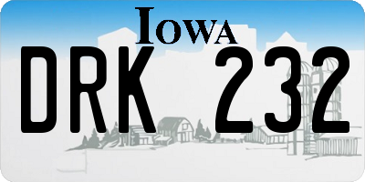 IA license plate DRK232