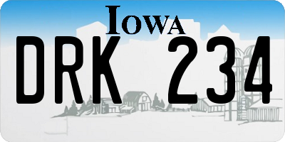 IA license plate DRK234