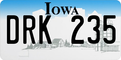 IA license plate DRK235