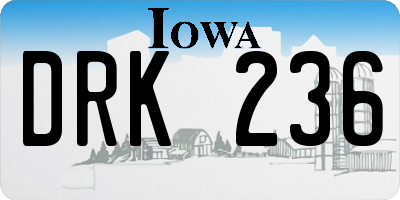 IA license plate DRK236