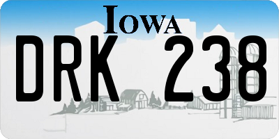 IA license plate DRK238