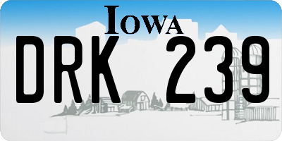 IA license plate DRK239