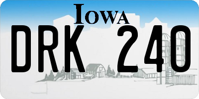 IA license plate DRK240