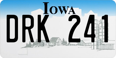 IA license plate DRK241