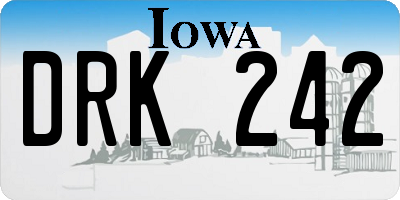 IA license plate DRK242