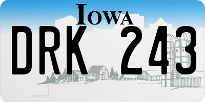 IA license plate DRK243