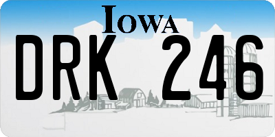 IA license plate DRK246