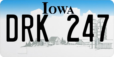 IA license plate DRK247