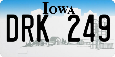 IA license plate DRK249