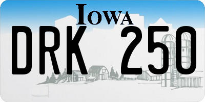 IA license plate DRK250