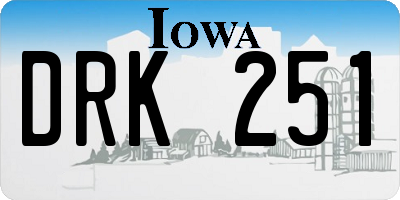 IA license plate DRK251