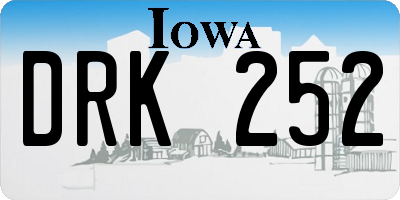 IA license plate DRK252