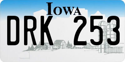 IA license plate DRK253