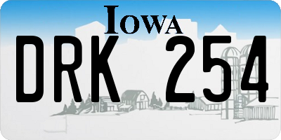 IA license plate DRK254