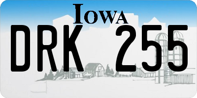 IA license plate DRK255