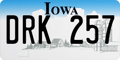 IA license plate DRK257