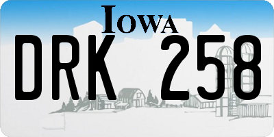IA license plate DRK258