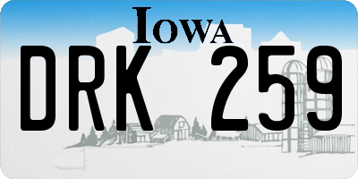IA license plate DRK259