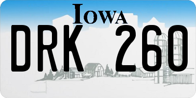IA license plate DRK260