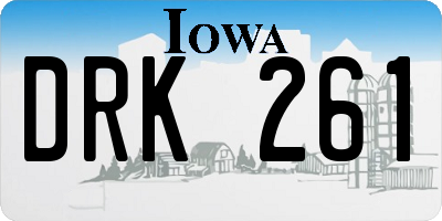 IA license plate DRK261