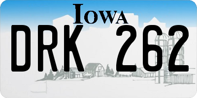 IA license plate DRK262