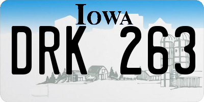 IA license plate DRK263