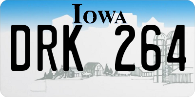 IA license plate DRK264