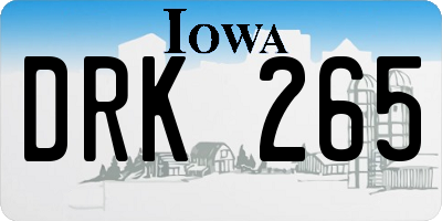 IA license plate DRK265