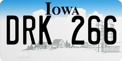 IA license plate DRK266