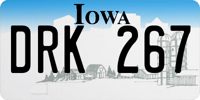 IA license plate DRK267