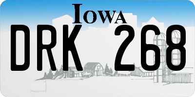 IA license plate DRK268