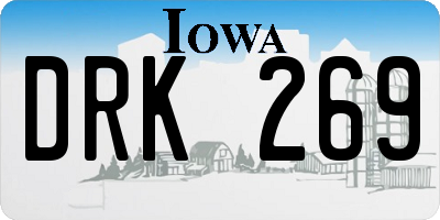 IA license plate DRK269