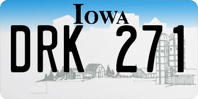 IA license plate DRK271