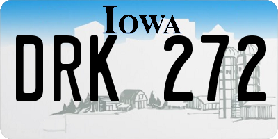 IA license plate DRK272