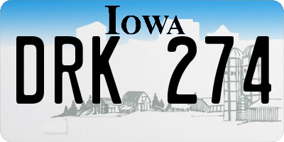 IA license plate DRK274