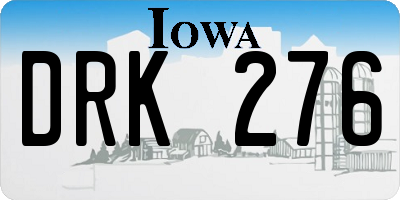 IA license plate DRK276