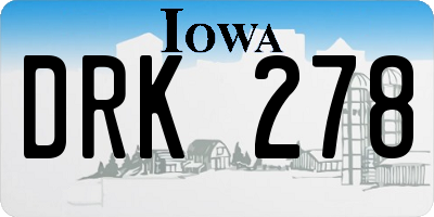 IA license plate DRK278