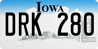 IA license plate DRK280