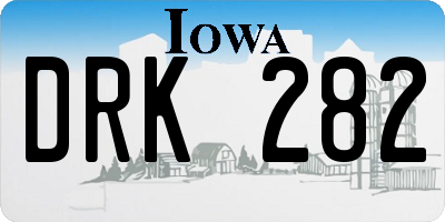 IA license plate DRK282