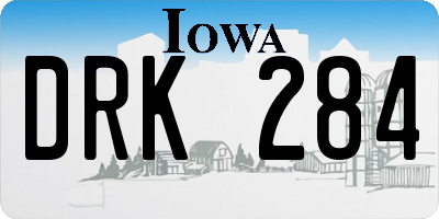 IA license plate DRK284