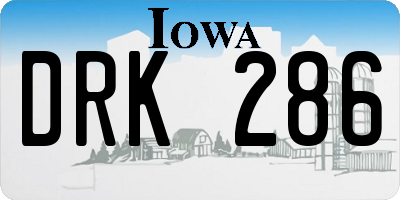 IA license plate DRK286