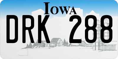 IA license plate DRK288