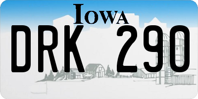 IA license plate DRK290