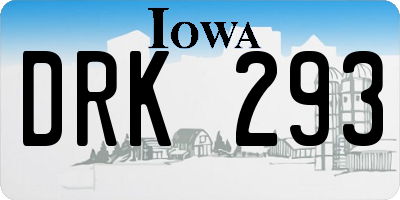 IA license plate DRK293