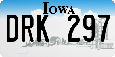 IA license plate DRK297