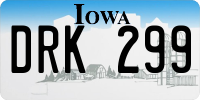 IA license plate DRK299
