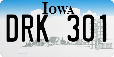 IA license plate DRK301