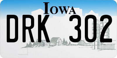 IA license plate DRK302