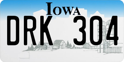 IA license plate DRK304