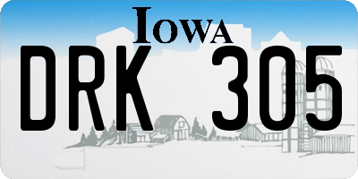 IA license plate DRK305